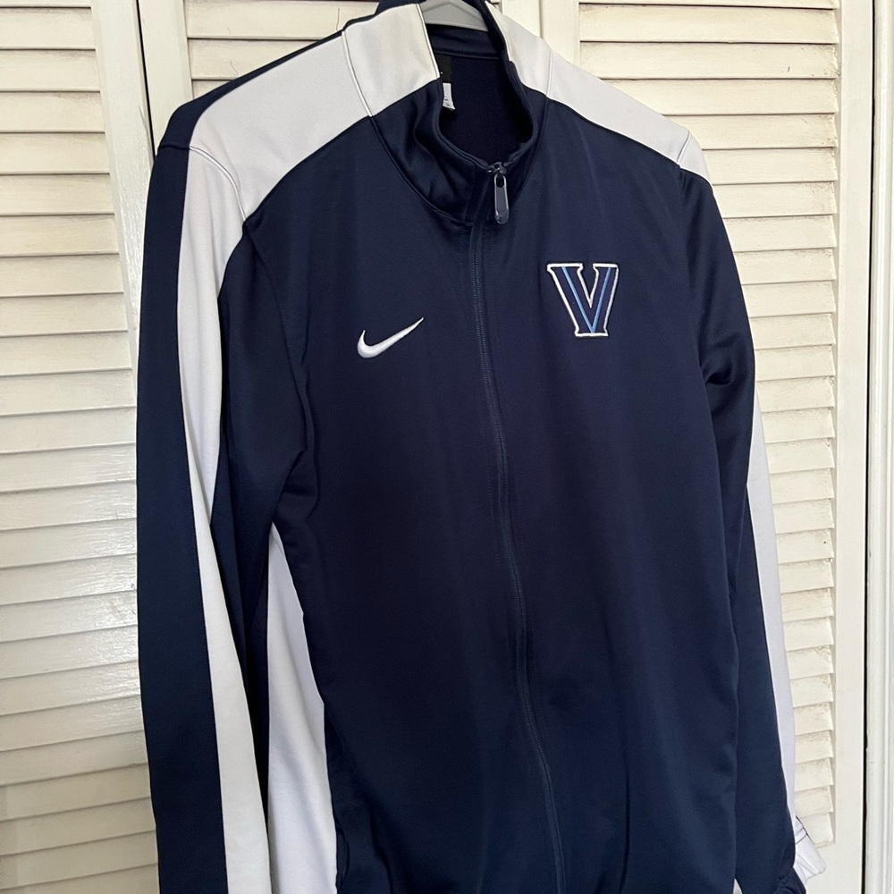 Nike Men's Blue and White Varsity Jacket
